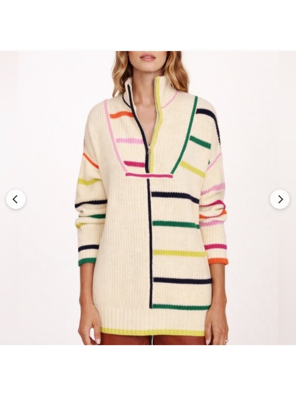 STAUD Sahara stripe Hampton sweater - size small rare